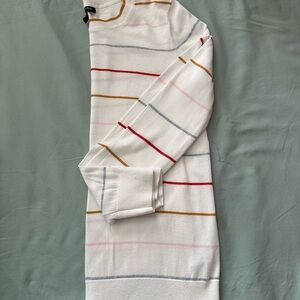 Banana Republic Women’s Crewneck Sweater - White with Multicolor Stripes